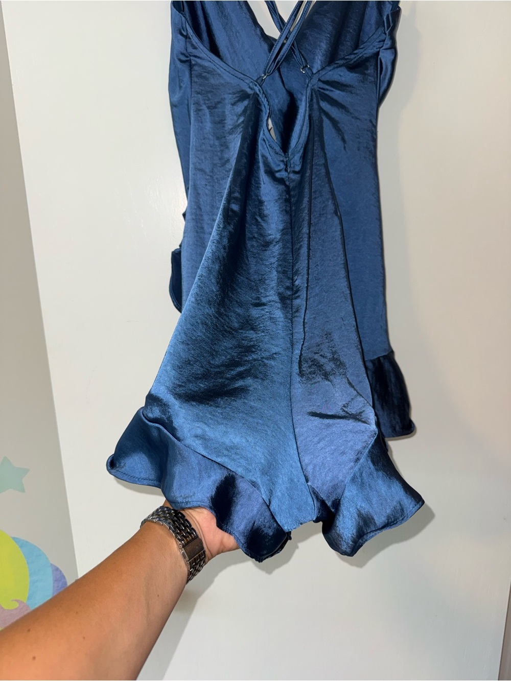 NWT Polly Satin Ruffle romper - Picture 3 of 4